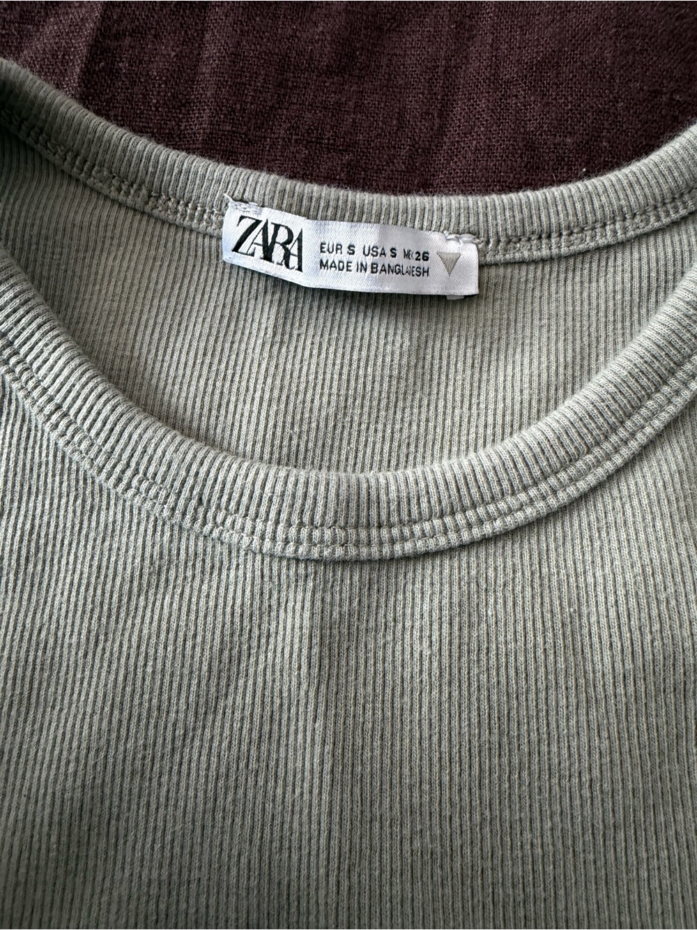 Zara sage green Ribbed Racerback Tank Top - Picture 3 of 3